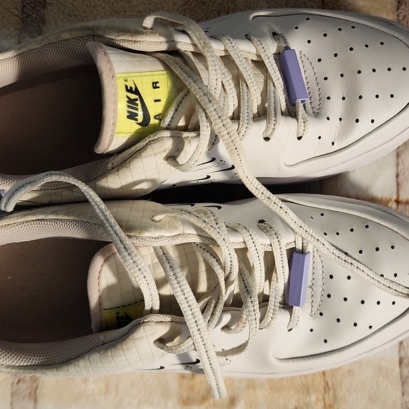 Nike Air Force 1 Sage in White, Purple and Volt - Picture 4 of 5